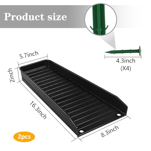 Gutter Downspout Extensions, Rain Gutter Downspout Splash Block,Drain Water Downspout Diverter, Gutter Splash Guards for Rainwater Drainage,16.3Inch (Black-2 Pack) - color: Black-2 Pack