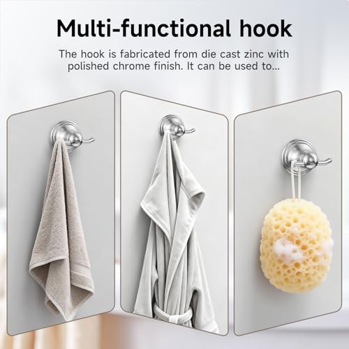 Formosa Design Hardware Classic 4-Piece Bathroom Accessories Set, 24-inch Towel Bar, Toilet Paper Holder, Towel Ring, and Robe Hook, Durable Zinc Alloy & Stainless Steel, (Polished Chrome Finish) - color: Polished Chrome