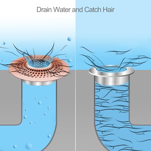 LEKEYE Shower Drain Hair Catcher/Bathroom Drain Cover/Bathtub Drain Strainer/Shower Stall Drain Protector(Red Copper) - color: Red Copper