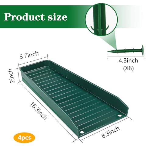 Gutter Downspout Extensions, Rain Gutter Downspout Splash Block,Drain Water Downspout Diverter, Gutter Splash Guards for Rainwater Drainage,16.3Inch (Green-4 Pack) - color: Green-4 Pack
