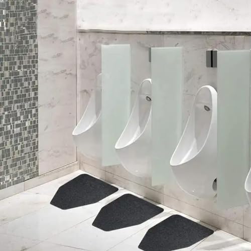 SAVUK Urinal Mats Non-Slip Non-Adhesive Water Absroption Bathroom, Restaurant, Gym, Restroom Toilet Floor Pad for Men and Women Hexagon Shaped Dark Gray Commercial Splash (24 PACK) - style: 24 PACK