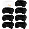 Semato Bachelorette Party Favor Set - Bride & Bridesmaid Spa Headbands (1 Bride + 7 Blue) - color: 1 bride+ 7 black