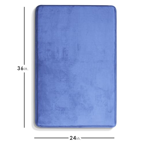 Clara Clark Bathroom Rugs, Velvet Memory Foam Bath Mat, Non-Slip Bath Rugs, Machine Wash, Dries Quickly, Ultra Soft Plush Bath Mats for Bathroom, - color: Calm Blue, style: 24 x 36