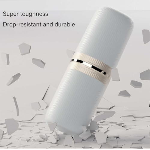 Toothbrush Travel Case Portable Travel Toothbrush Holder, Large Travel Toothbrush Cup for School, Camping, Business Trip, Bathroom, Cruise (White) - color: White