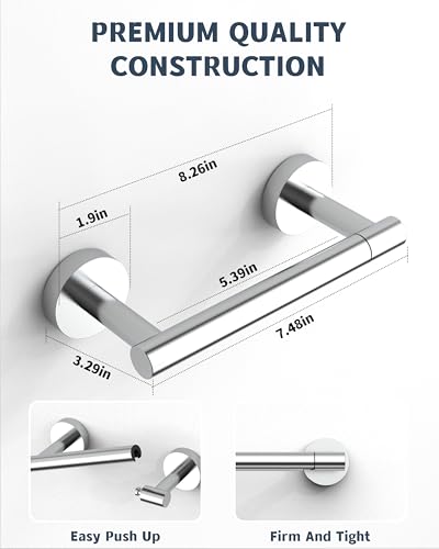 RARXTR Polished Finish Toilet Paper Holder SUS304 Stainless Steel Double Post Pivoting Toilet Paper Roll Holder Wall Mounted Toilet Tissue Holder for Commercial Bathroom RV - color: Chrome, size: Wall Mount