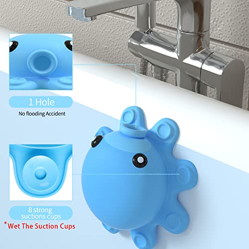 Bathtub Overflow Drain Cover Tub - Silicone Bathroom Overflow Drain Cover, Bath Tub Overflow Cover, Bathroom Spa Accessories, Adds Inches of Water for Deeper&Warmer Bath，Blue - color: Blue