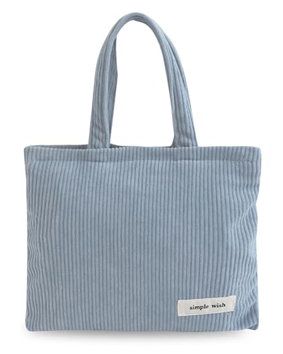 Wudygirl Makeup Bag Travel Cosmetic Bag for Women Small Makeup Pouch with Handle Zipper Cosmetic Pouch Handbag Aesthetic 8.3" x 6.7"(Light Blue) - color: Light Blue