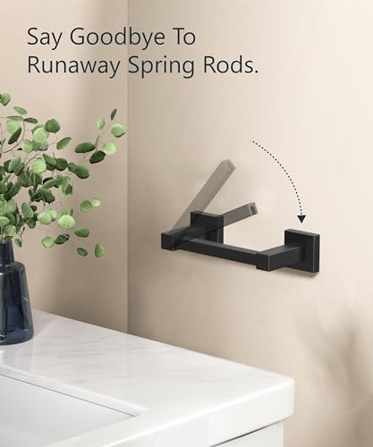 FORIOUS Toilet Paper Holder Wall Mount, Stainless Steel Rustproof Double Post Pivoting Tissue Roll Holder for Bathroom, Commercial Toilet Paper Dispenser (Matte Black, Square) - color: Matte Black