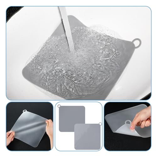 Yinkin 6 Pcs Drain Covers to Keep Bugs Out Silicone Shower Floor Tub Stoppers Bathtub Drain Stoppers Sewer Anti-Odor Mats Deodorizing Plugs for Bathroom(7.87 x 7.87 Inch,Square,Grey and White) - color: Grey and White, size: 7.87 x 7.87 Inch, style: Square