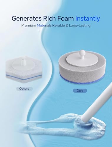 Disposable Toilet Brush Wand, Wall Mounted Toilet Cleaner Kit with Holder, for Bathroom Cleaning (Toilet Brush + 12 Brush Heads)