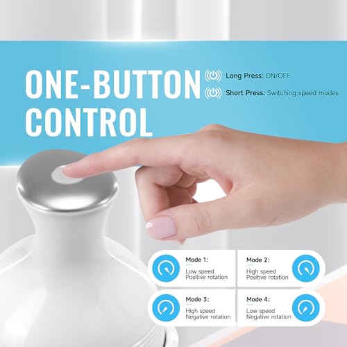 Electric Scalp Massager, Cordless Hair Scalp Massager | Portable Head Scratching Massager, 4 Modes Vibration Comb, Hair Growth, Deep Cleansing, Stress Relaxation - color: White