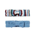 Fluffy Makeup Headbands for Women: 2-Pack Soft Microfiber Hair Bands with Bow Design, Spa Shower Skincare Headwrap Set, Non-Slip Cosmetic Headband for Face Washing - color: Multicolor 3