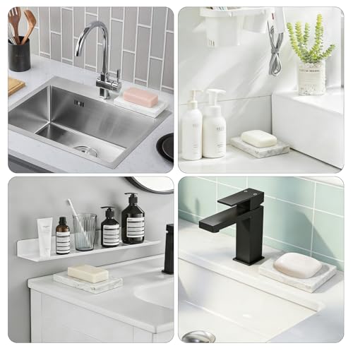 Soap Dishes Marble for Bathroom Kitchen, Shower Bar Soap Holder