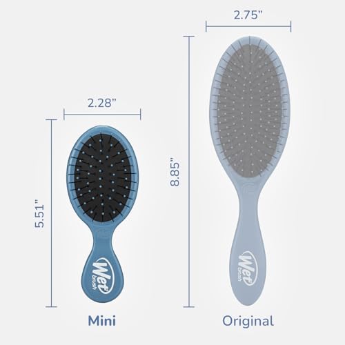 Wet Brush Mini Detangler Hair Brush, Elemental Blue, Detangling Travel Hairbrush, Ultra-Soft IntelliFlex Bristles Glide Through Tangles with Ease, Pain-Free, All Hair Types - color: Elemental Blue, size: 1 Count (Pack of 1)
