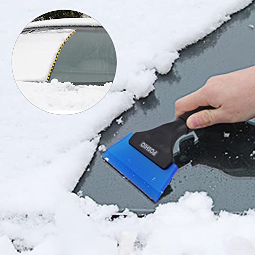 FOSHIO Small Squeegee with 5 Inch Dark Blue Rubber Blade Mini Wiper Window Tinting Tools for Mirror Glass Window Cleaner with Non-Slip Handle - color: Pure Blue