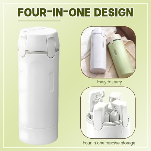 4 in 1 Travel Dispenser, 4 Pack 30ML Travel Bottles with Measurement Scale & Label Stickers for Toiletries, Leak Proof Dispenser Bottle Containers for Shampoo Lotion Conditioner Cream (Green+White) - color: Green+White