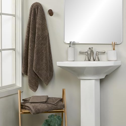 SKL Home CloudSoft Cotton Luxury 4 Pc Wash Set for Bath & Gift, Mink Brown - color: Mink Brown, style: Wash Cloths (Set of 4)