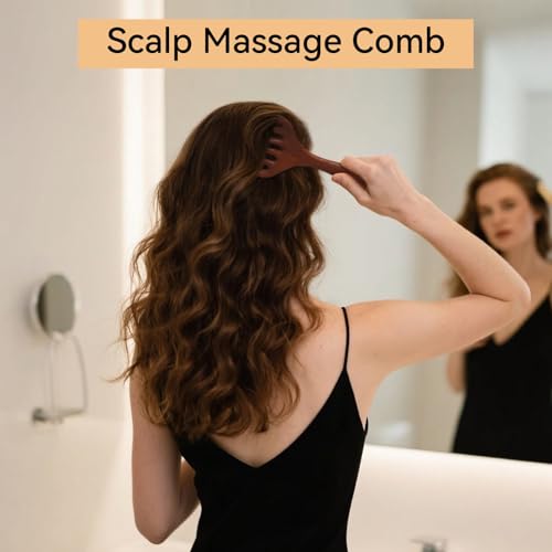 2 Pack Wooden Scalp Massage Tool, Sandalwood Manual Scalp Massager Wood Comb, Head Gua Sha Brush for Women Men Hair Growth - style: Classic&6 Claws