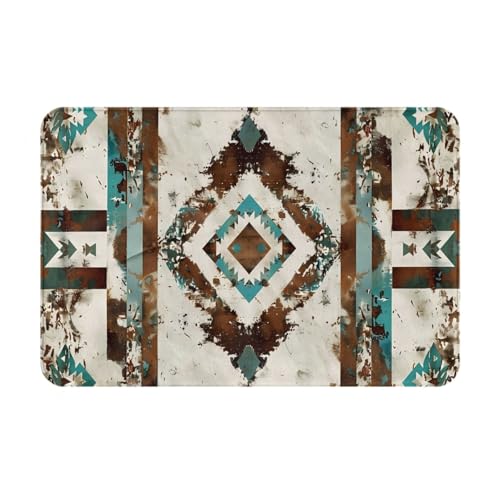 Bath Mat Cowhide Print Western Quick Dry Bathroom Rugs Non Slip Absorbent Shower Flannel Rug Floor Mat for Bathroom,Bathtub,Sink,Bedroom,16"X24" - color: Cay17