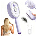 New Electric Mist Air Cushion Massage Brush, 5-in-1 Anti-Tangle Hair Comb for Dry Frizzy Hair, Self-Cleaning Shine Boost Hair Care Brush for Ladies (Purple) - color: purple-