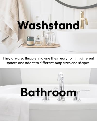 Self Draining Soap Dish for Shower, Silicone Soap Dish for Kitchen Sink, Bathroom Sink (3, Dark Gray, S(3.1"×4.5"))