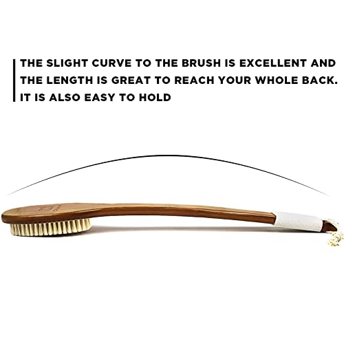 ICANdOIT-17.71Inch Natural Stiff Sisal Bristles Anti-Slip Long Handle Bath Brush,Bent Handle Shower Scrubber for Exfoliating,Shower Back Brush,Exfoliation Set with Pumice Stone(2 Pack) - size: 17.71"Stiff Sisal Bristles Back Brush+Pumice-4Pack