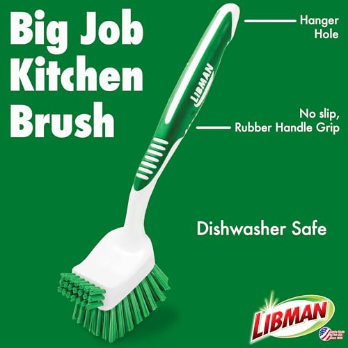 Libman Bottle & Dish Brush Kit | Cleaning Brushes for Kitchen Use | Straw Brush | Scrub Brushes for Dishes | Big Job Kitchen Brush | Palm Scrub Brush | 3 Different Brushes & Straw Cleaner Included - style: Bottle & Dish Brush Kit