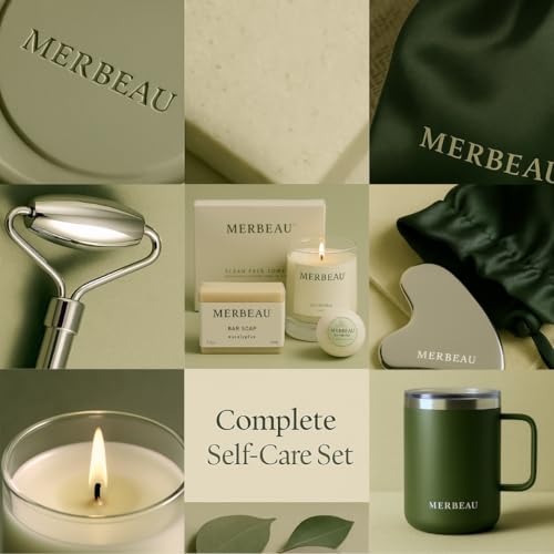 Luxury Self Care 13 Piece Gift Set – Non-Toxic, Clean Ingredients, Naturally-Scented Essential Oils, Candle, Socks, Bar Soap, Bath Bomb, Clean Towels, Hair Clip, Tumbler & More – Spa Kit, NEW