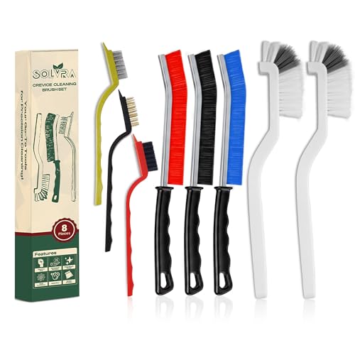 8 Pcs Crevice Cleaning Brush Set – Hard Bristle Cleaning Tools for Grout, Gaps & Narrow Spaces – Multi-Purpose Grout Brush, for Cleaning Bathroom, Shower, Window Tracks, Kitchen - color: Pack of 8 - Assorted Colors - Set a