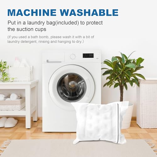 Luxury Full Body Bath Pillow for Bathtub, Bath Pillows for Tub with Mesh Laundry Bag, Cushion for Bathtub Headrest Neck Back Support - 5D Air Mesh & Quick Drying | White 63" x 16" - size: 63" x 16"