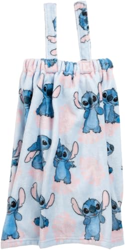 Jay Franco Disney Lilo and Stitch 3 Piece Spa & Bath Set - Includes Towel Wrap, Loofah & Spa Headband - Kids Bath & Shower Accessories - color: Blue - Stitch