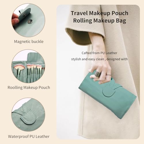 Makeup Brushes, Quality Make Up Brushes 28Pcs Makeup Brushes Set Professional, Beginner Make-up Sets With Case, Soft Brush Kits Sponges Masks Spatula,Travel-Friendly Women Girls Gift Sets - color: Green