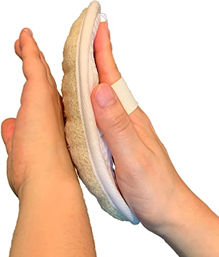 6 pcs/Set - 4 Natural Exfoliating Loofah luffa loofa Bath Brush On a Stick - with Long Wooden Handle Back Brush for Men & Women - 2 XL Large Exfoliating Body Pad - Shower Sponge Body Back Scrubber
