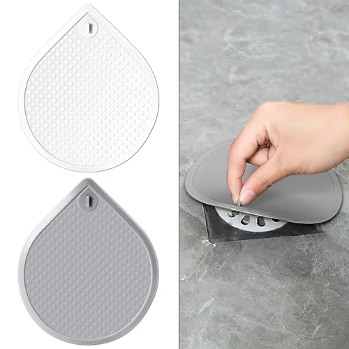 Bathtub Stopper, Universal Silicone Tub Drain Stopper, 6 Inches Extra Large Bathtub Drain Stopper Bath Plug for Kitchen Bathroom Bathtub Sink Drains (2 Pcs, White Grey)