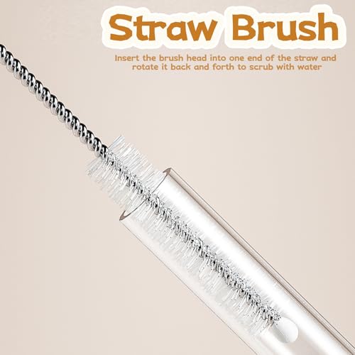 6-in-1 Baby Bottle Brush Set with Nipple Brush, Silicone Bottle Brush,Straw Brush, Soap Dispenser, Drying Rack, Portable Travel Cleaning Kit for Newborn Care with Baby Essential