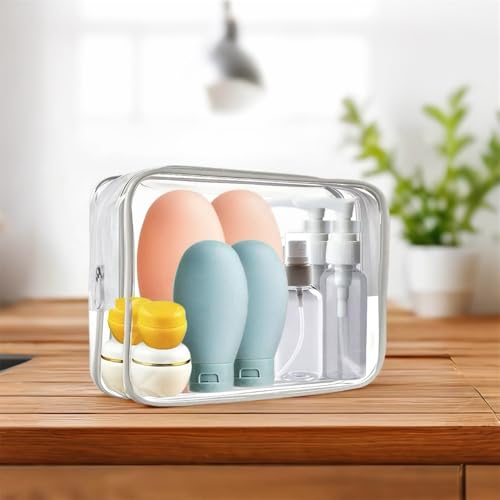 21 PCS Refillable Toiletry Bottles with Toiletry Bag for Travel Containers Empty Squeeze Leakproof Accessories for Toiletries Shampoo Lotion Body Wash (BPA Free) - size: 21 PCS Kit - 1#