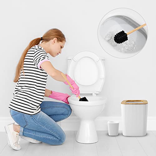 XLHOMO Bathroom Accessory Set, 9-Piece White Bathroom Set with Trash Can, Tray, Soap Dispenser, Toothbrush Holder, Toothbrush Cup, Soap Dish, Toilet Brush and Q-tip Holders for Bathroom/Housewarming - color: White, size: Hollow Cover Bathroom Set