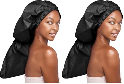 Red by Kiss Essential Super Large Waterproof Braid Shower Cap, Reusable Caps with Elastic Band (Pack of 2) - size: Braid Cap (Pack of 2)