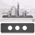Teenyyou 3 Hole Gray Faucet Mat for Kitchen Sink Bathroom 15.94" x 4.92" Kitchen Faucet Absorbent Mat Diatomite Splash Guard Quick Drying Stone Drip Catcher Hole 2.36" Holes Spaced About 1.65" - color: Gray, style: 3 Hole