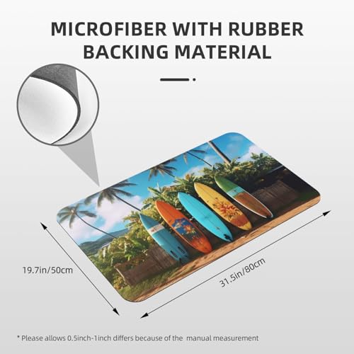 Stone Bath Mats for Bathroom Diatomaceous Earth Bath Mat Super Absorbent Floor Mat Surf's up Surfboard Stone Drying Mats Quick Drying Diatomite Shower Mat for Bathtub Pad 19.7x31.5in - color: Surf's Up Surfboard, size: 1'8" x 2'8" (Rectangular)