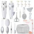 Lilian&Gema Baby Healthcare and Grooming Kit, 28-in-1 Rechargeable Nail Trimmer Electric Set, Dual Auto Light Baby Nail Care Kit, Portable Newborn Nursery Health Care Set for Infant Toddlers Boy Girl - color: Grey