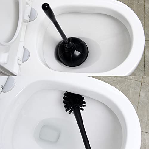 Casaphoria Toilet Plunger and Bowl Brush Combo for Bathroom Cleaning,Bathroom Accessories, Dark Black, 2 Sets - style: Long_handle(2 Sets)