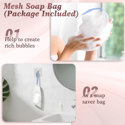 Manmihealth Soft Silicone Body Scruuber 4 PCS, Upgrade Gentle-Cleansing Shower Brush with Non-Slip Hand Strap, Exfoliating Silicone Loofah with Soap Bag (Black+Pink) - color: Shower Brush (Black+pink)