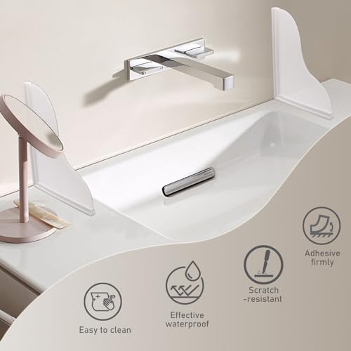 Spidfee Shower Splash Guard Kit, Large Splash Guards for Bathtub Waterproof Self-Adhesive Shower Corner Guards to Keep Water in Shower or Bath, Pack of 2 (9.1 x 7.1 inches) - size: 9.1 x 7.1 inches