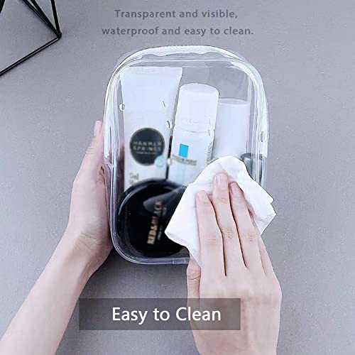 Buminee Clear Pouch, Makeup Bag, 6.6"x2.3"x4.7" TSA Approved Toiletry Bag-1 Pack All Clear - color: clear