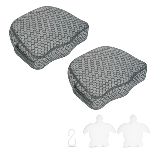 Hot Tub Booster Seat, Weighted SPA Booster Seat Cushion for Adults, 3D Air Mesh Hot Tub Seat Accssories with Non-Slip Micro Dot Bottom,Indoor or Outdoor Quick Dry Hot Tub Pillow (2 Pack-Grey) - style: 2 Pack-Grey