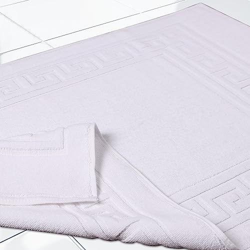 Superior Heavyweight Cotton Bath Mats, Bath Rugs For Bathroom Accessories, Washable Rug For Shower, Bath, Toilet, Modern Decor, No Backing, Luxury Hotel And Spa Quality, Set of 2, 22" x 35", White - color: White, size: 22" x 35" (Set of 2)