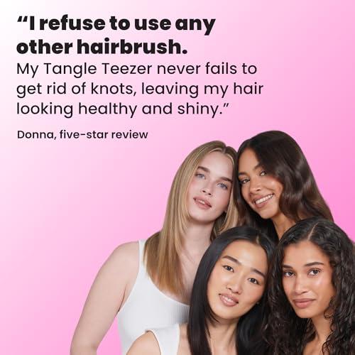 Tangle Teezer Ultimate Detangler Brush, Straight to Wavy, Runway Pink | Patented two-tier, regular-flex teeth reduce breakage & split ends on wet or dry hair; Shower-friendly hairbrush for all ages - color: Runway Pink