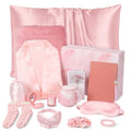 Twistover 16 Pcs Birthday Gifts for Women: Luxury Robe & Blanket Spa Gift Basket for Women -scented Candle, Mug, Notebook, Pillowcase & Spa Accessories(Pink) - color: Pink