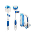 Brush Set, Includes 3 All Purpose Scrub Brushes for Cleaning Kitchen or Bathroom, White and Blue